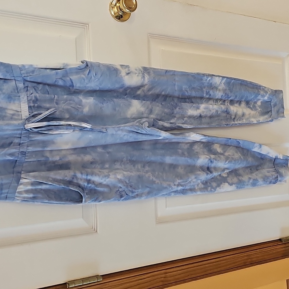 Prettygarden Sz S Blue Tie-Dye Jumpsuit - Picture 5 of 9